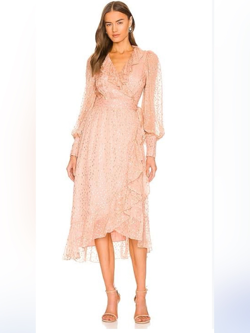 Zimmerman Wrap Midi Dress in Dusty Blush size 0P